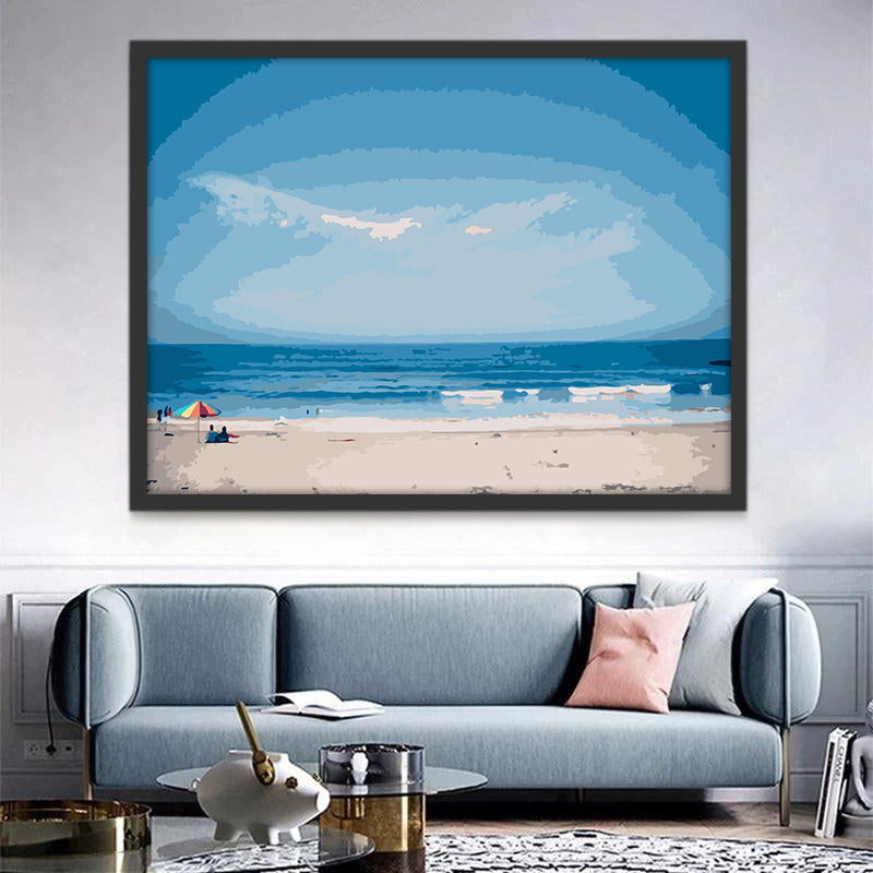 Cartoon Sonnenbaden aan het Strand Schilderen op Nummers
