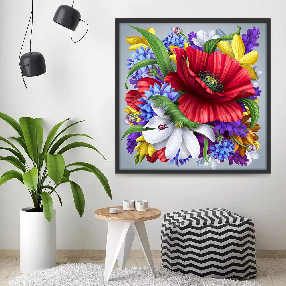 Cartoon Verscheidenheid aan Bloemen Schilderen op Nummers
