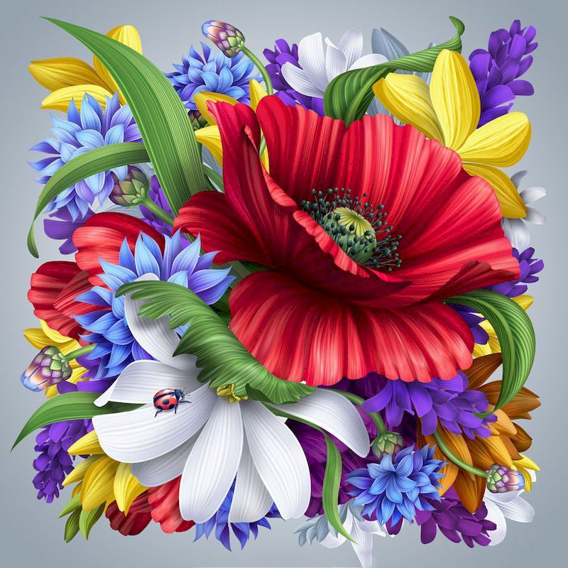 Cartoon Verscheidenheid aan Bloemen Schilderen op Nummers