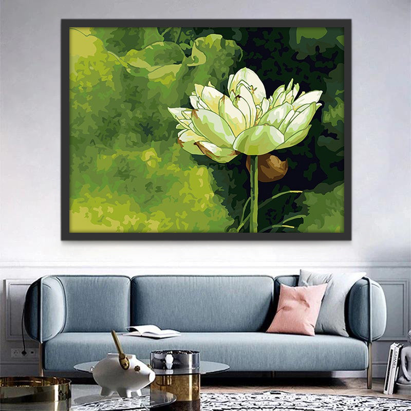 Cartoon witte lotus Schilderen op Nummers