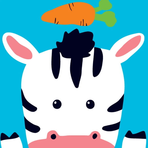 Cartoon Zebra en Wortel Schilderen op Nummers Kinderen