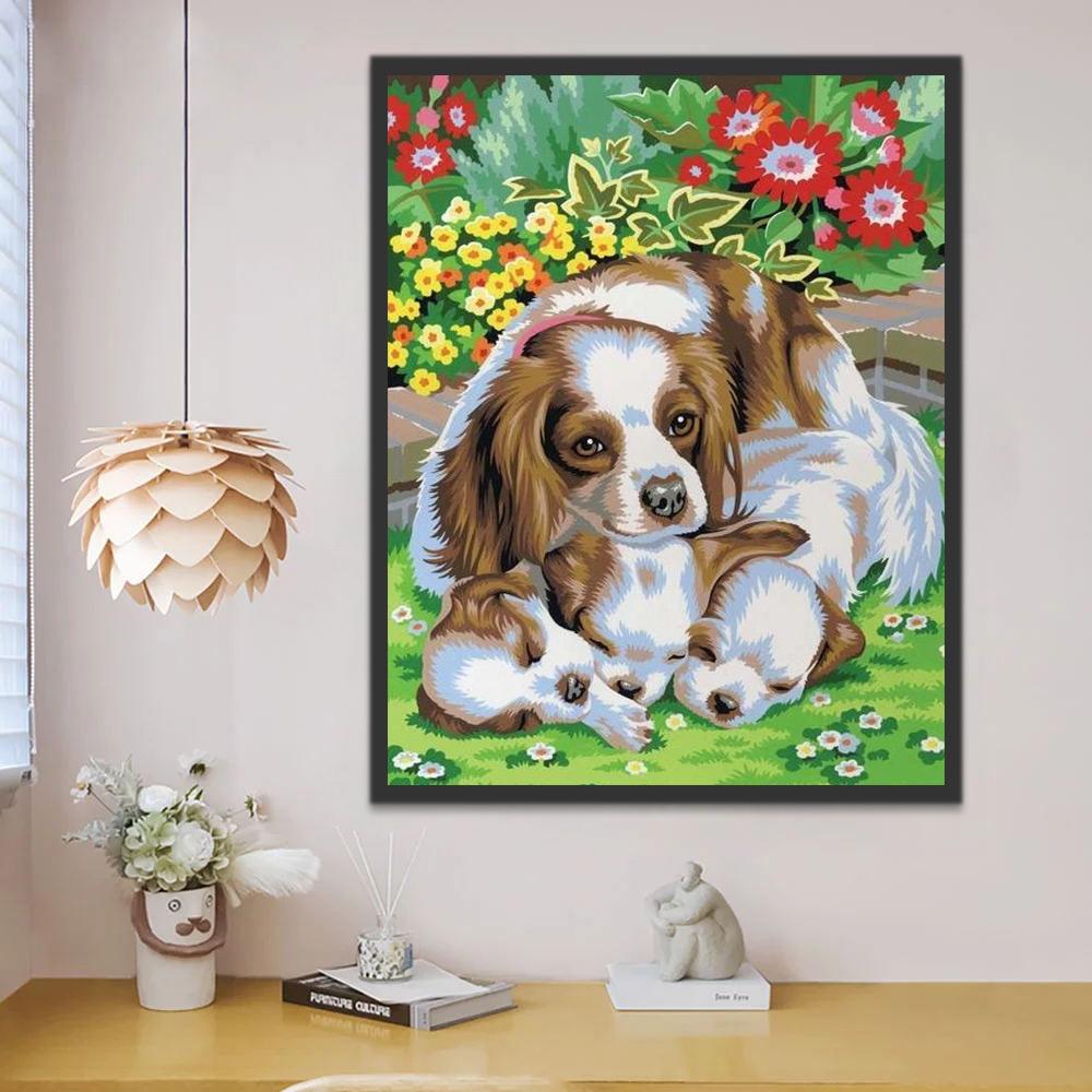 Cavalier Spaniels in de Wei Schilderen op Nummers