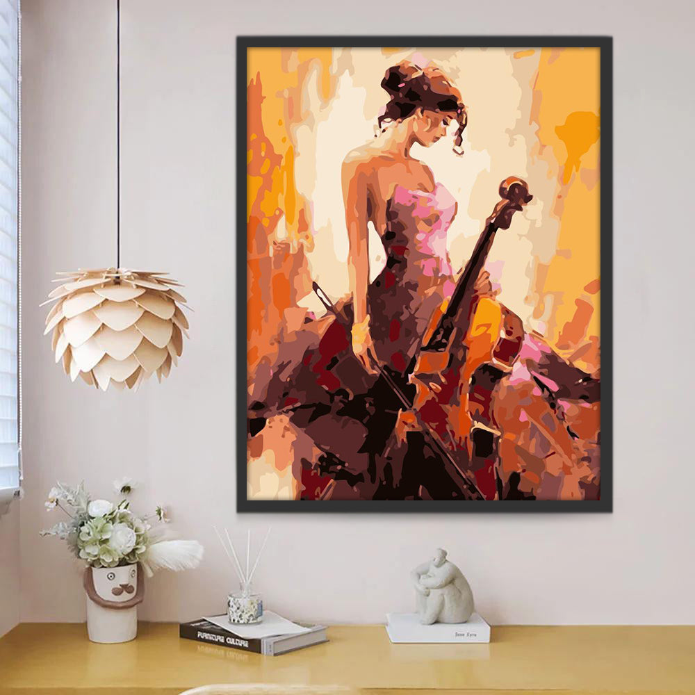 Cellist Schilderen op Nummers