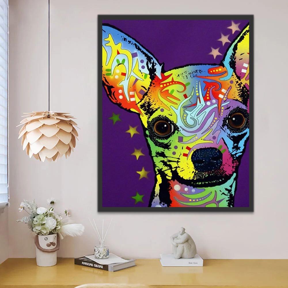 Chihuahua Pop Art Schilderen op Nummers