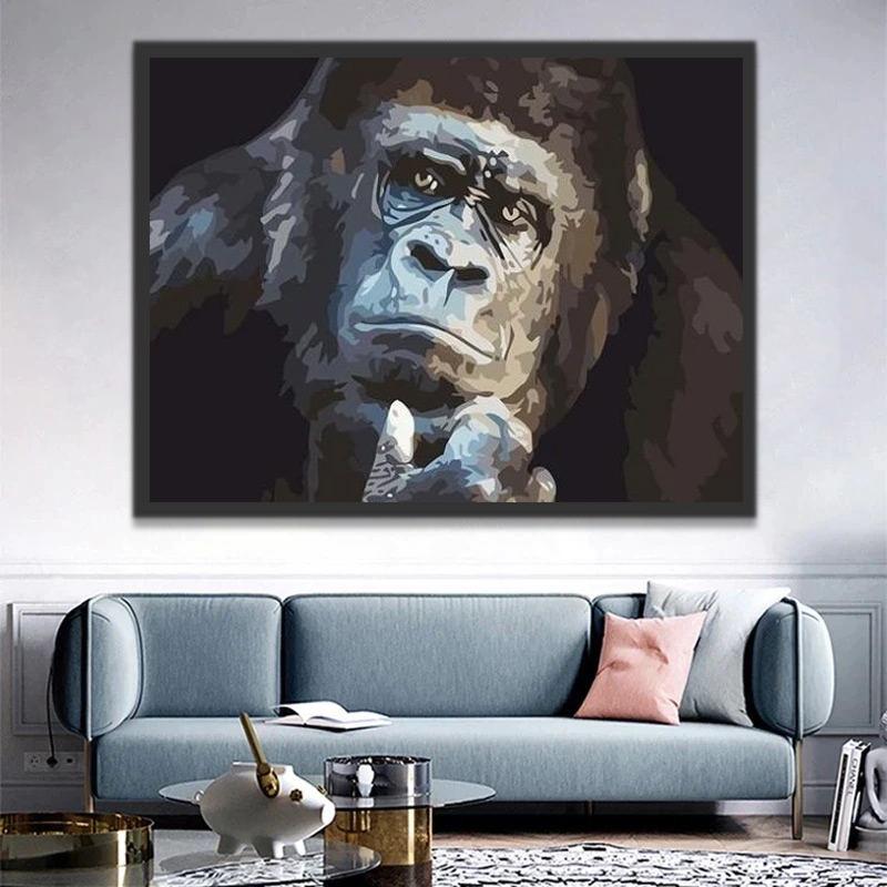 Chimpansee Aap Schilderen op Nummers