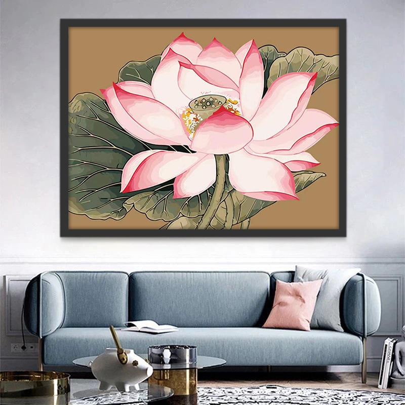 Chinees schilderij lotus Schilderen op Nummers
