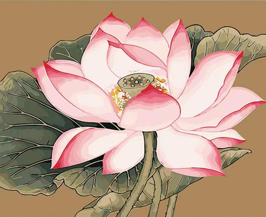 Chinees schilderij lotus Schilderen op Nummers