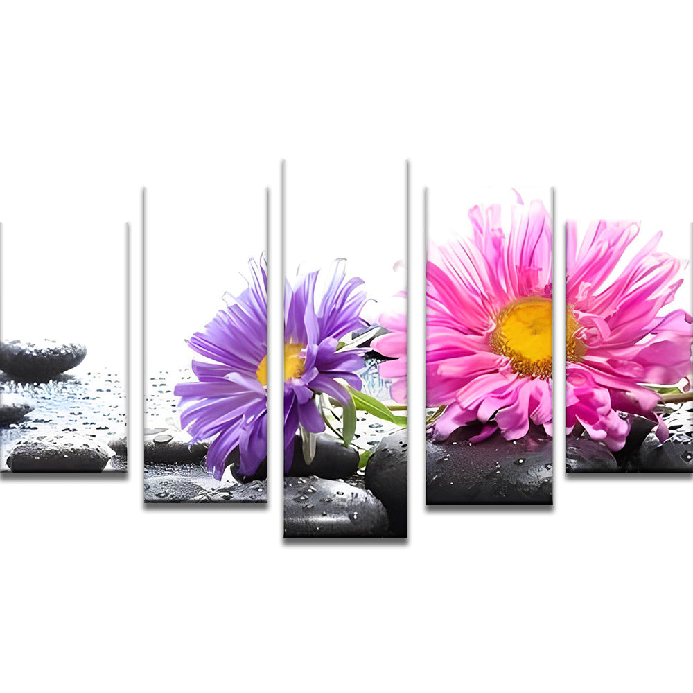 Chrysanten in Roze en Paars 5 Platen Schilderen op Nummers