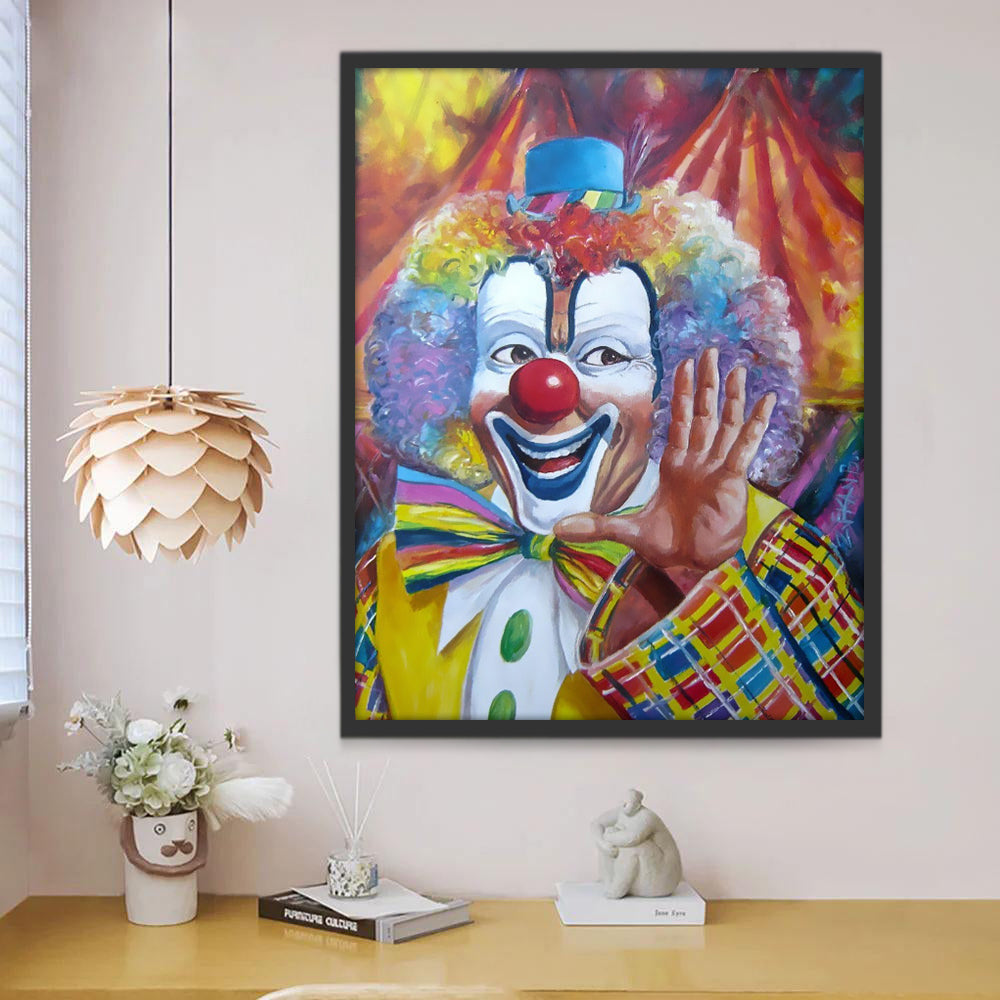 Circusclown met Glimlach Schilderen op Nummers