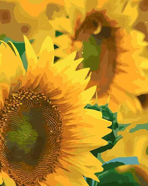 Close-up van een Zonnebloembloesem Schilderen op Nummers