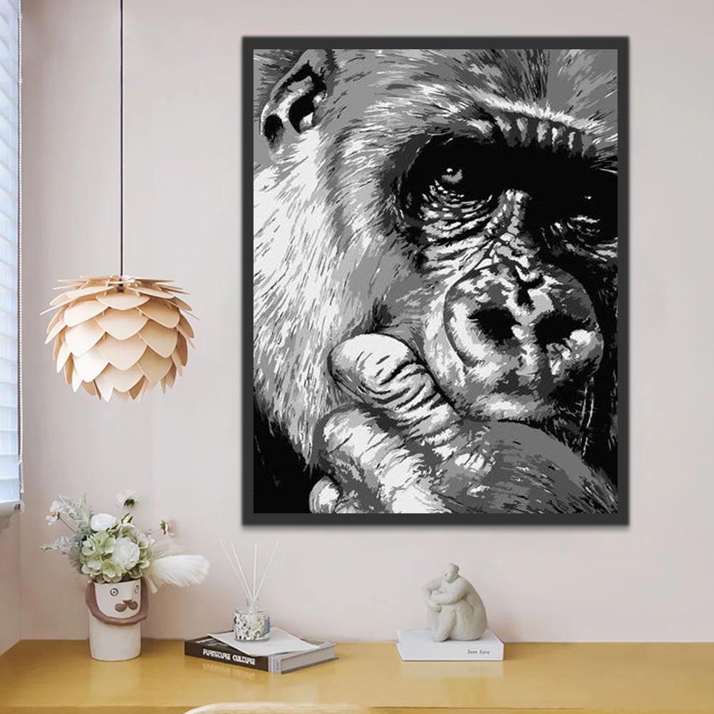Contemplatieve Gorilla Schilderen op Nummers