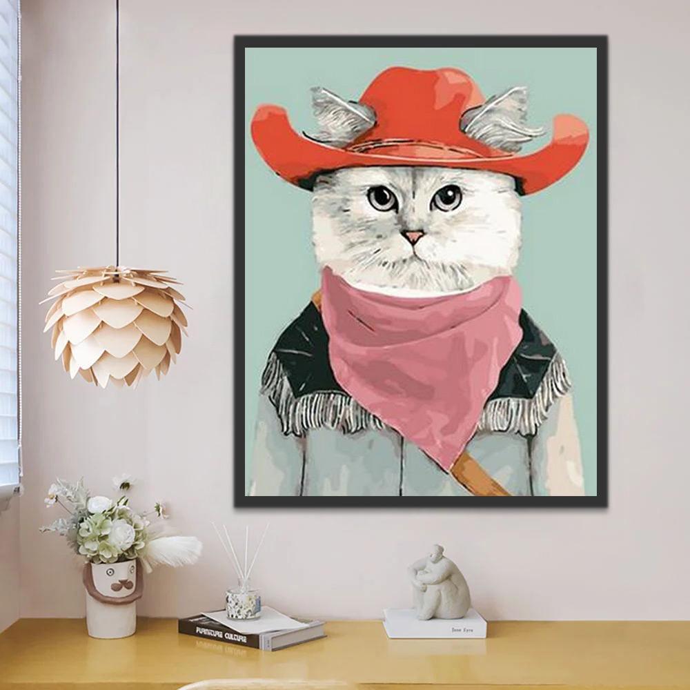 Cowboy Kat Schilderen op Nummers