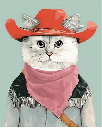 Cowboy Kat Schilderen op Nummers
