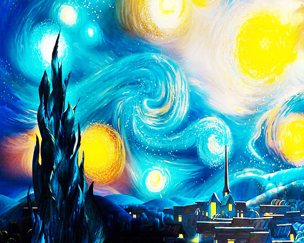 Creatieve Interpretatie van Van Goghs Sterrennacht Schilderen op Nummers