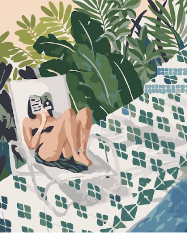 Dame op Vakantie Schilderen op Nummers