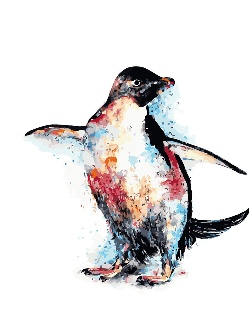 Dansende pinguïn Schilderen op Nummers