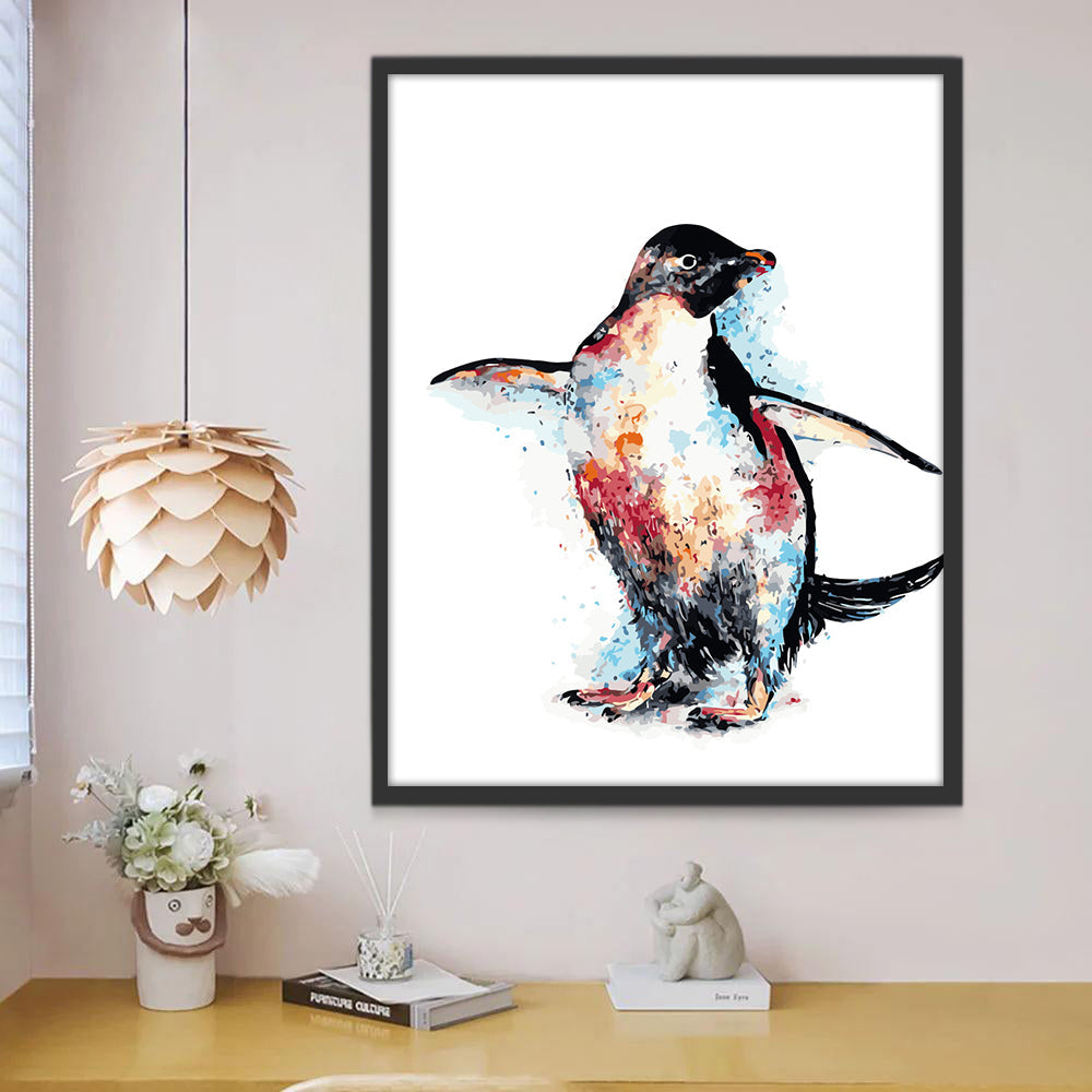 Dansende pinguïn Schilderen op Nummers