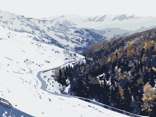 De Besneeuwde Berg Strekt Zich Uit Schilderen op Nummers
