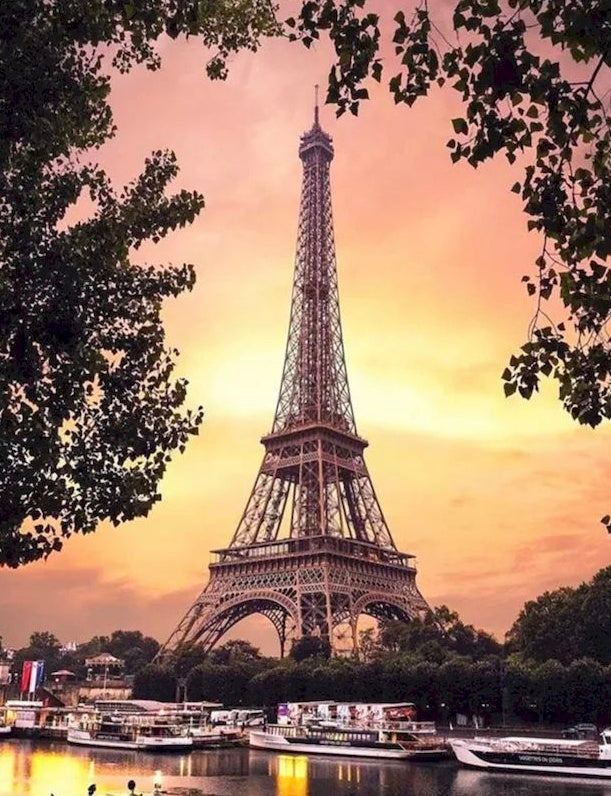 De Eiffeltoren bij Avondrood Schilderen op Nummers