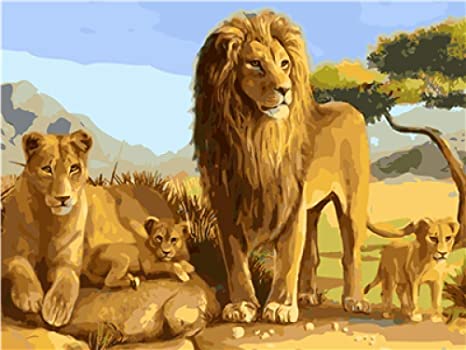 De Familie Leeuw Schilderen op Nummers