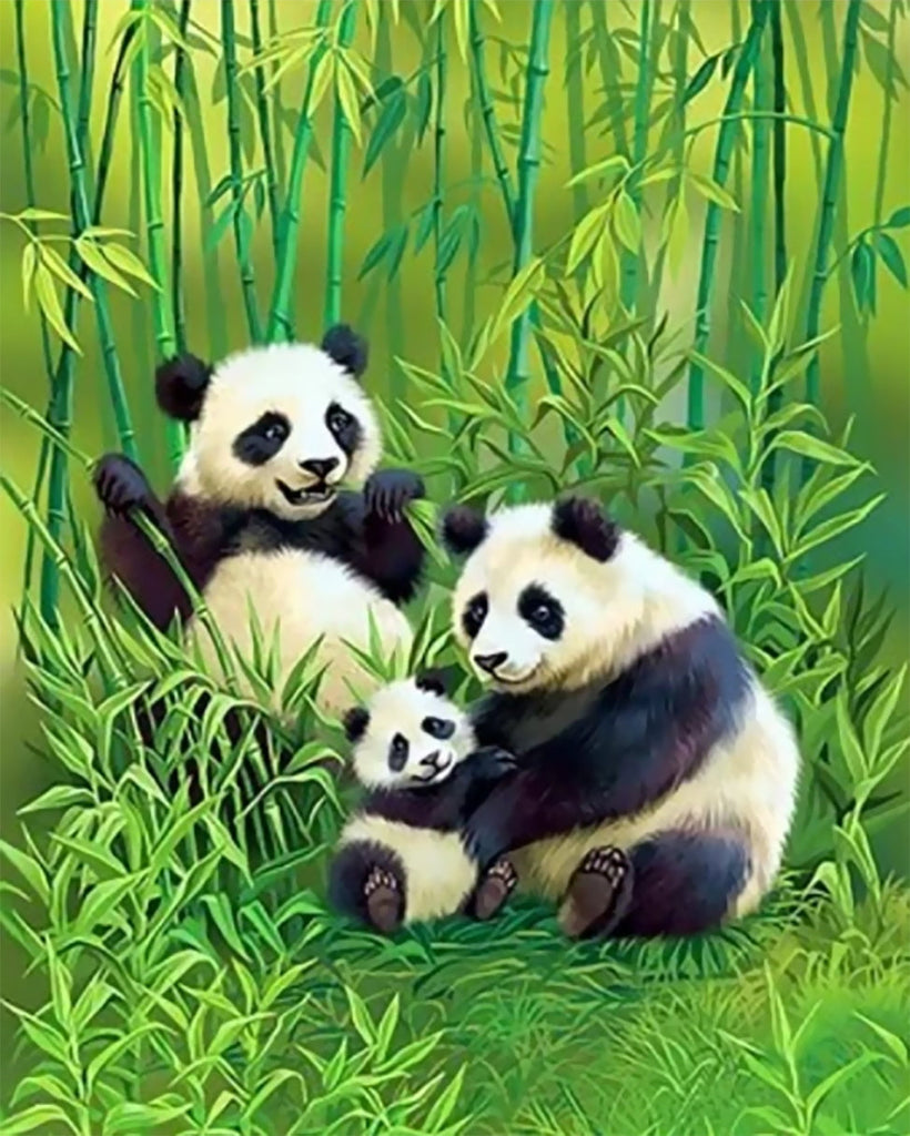 De Familie Panda Schilderen op Nummers