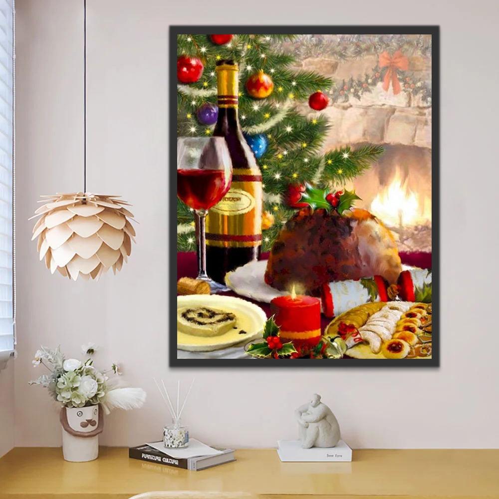 De Feestelijke Gerechten op Tafel Schilderen op Nummers