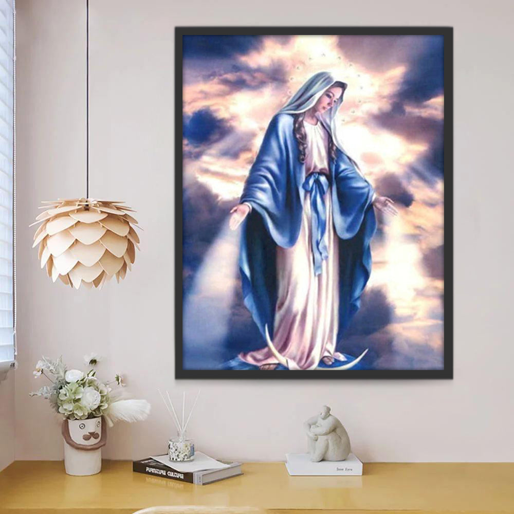 De Goddelijke Vrouw in Blauw Christendom Schilderen op Nummers