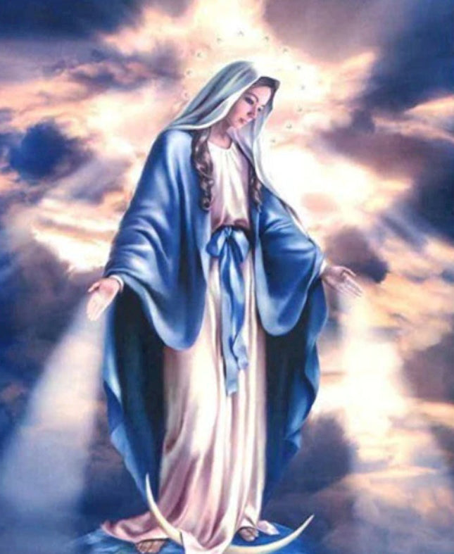 De Goddelijke Vrouw in Blauw Christendom Schilderen op Nummers