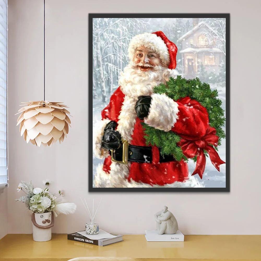 De Grijnzende Kerstman Schilderen op Nummers