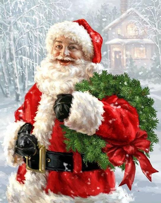De Grijnzende Kerstman Schilderen op Nummers