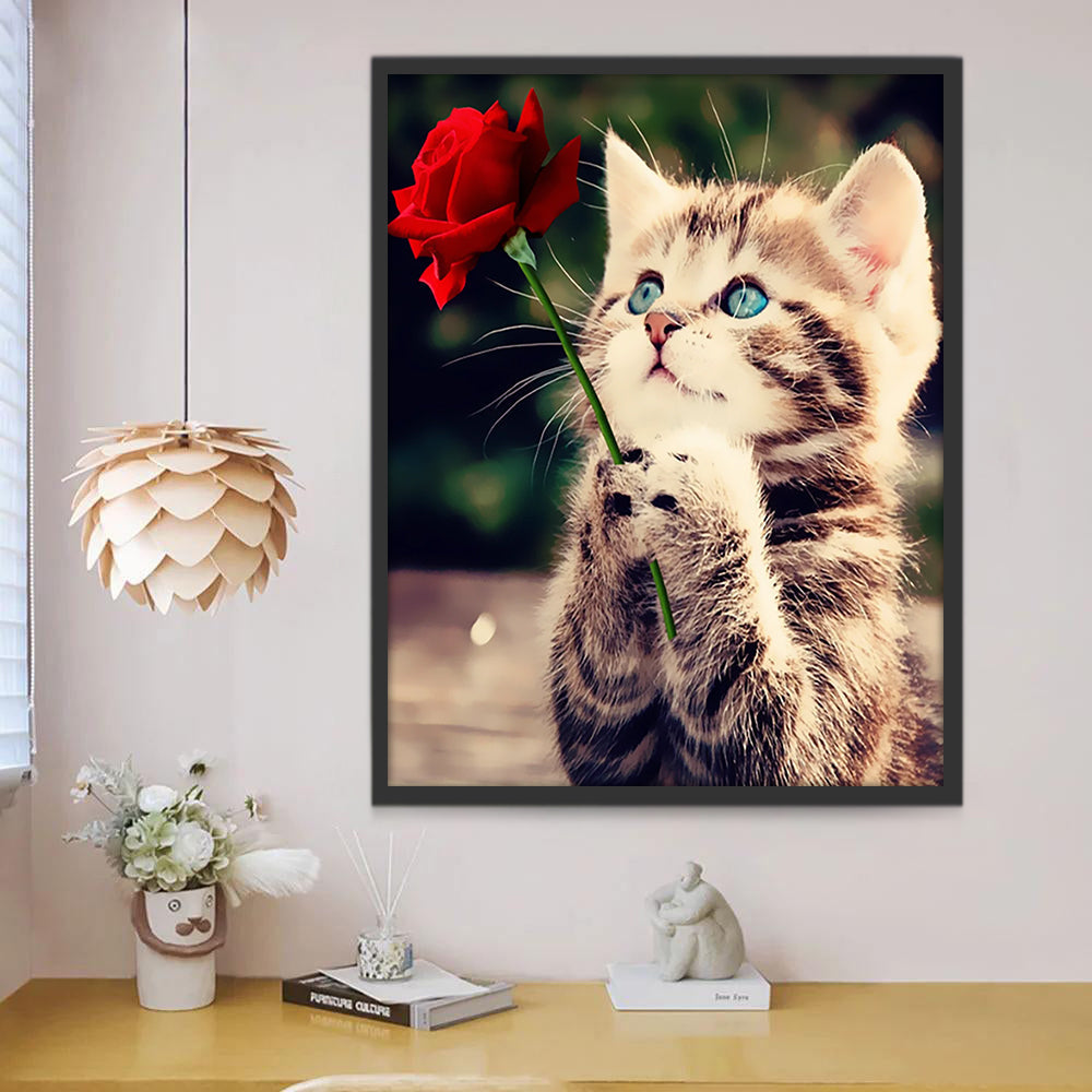 De Kat met de Rode Roos Schilderen op Nummers