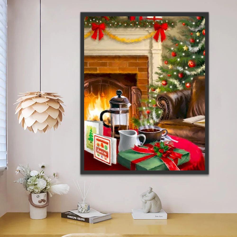 De Kerstcadeaus op Tafel Schilderen op Nummers