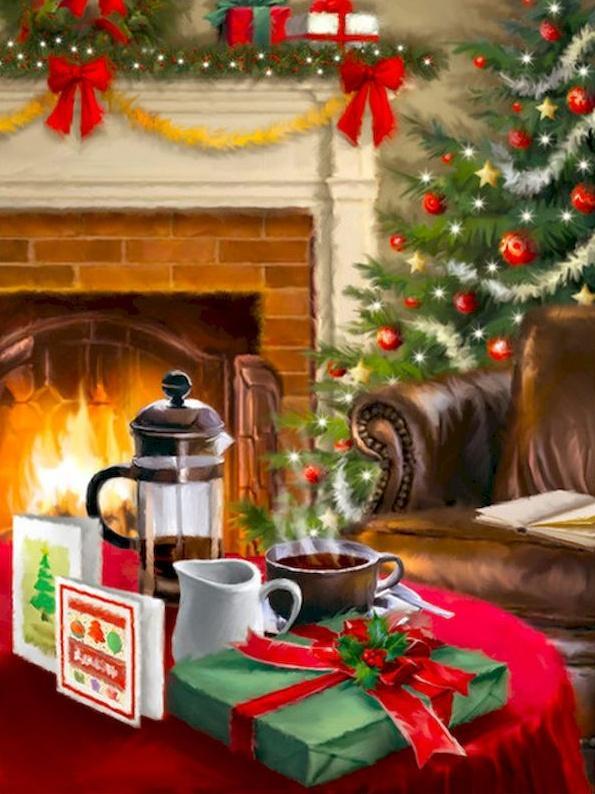 De Kerstcadeaus op Tafel Schilderen op Nummers