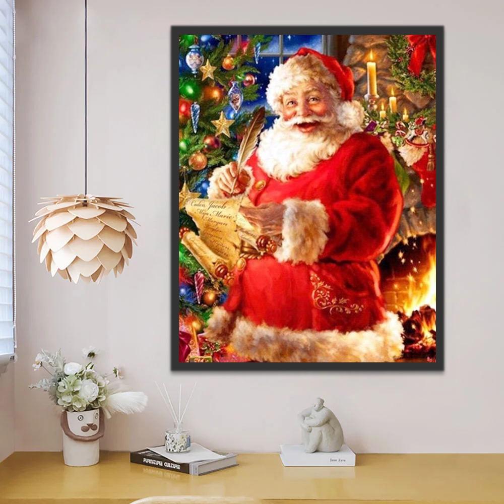 De Kerstman die op Perkament Schrijft Schilderen op Nummers