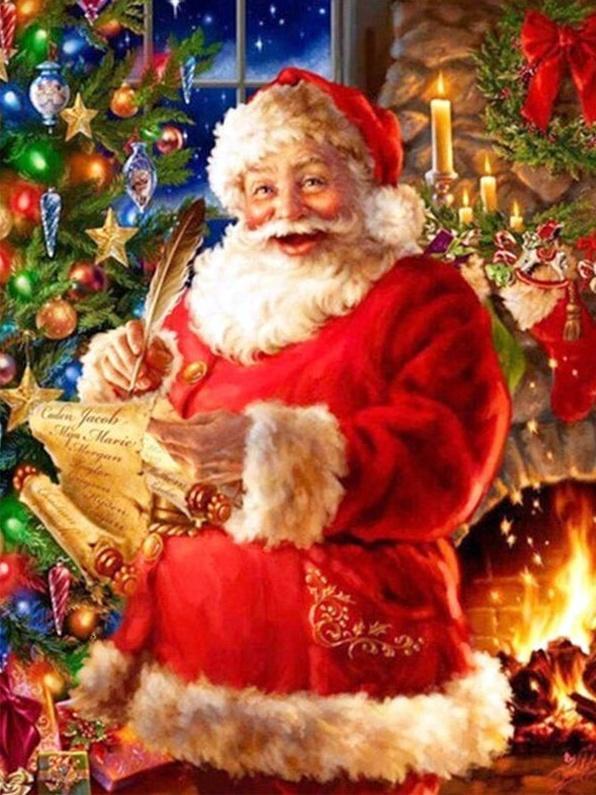 De Kerstman die op Perkament Schrijft Schilderen op Nummers
