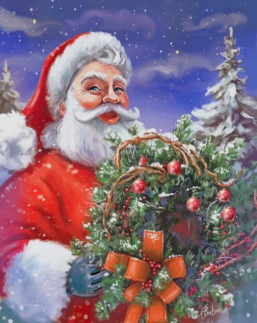 De Kerstman en de Boom Schilderen op Nummers