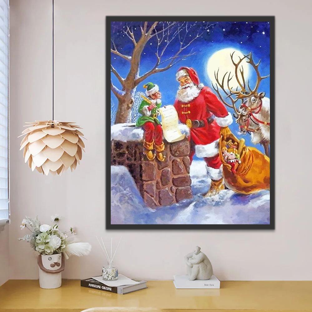 De Kerstman en de Groene Elf Schilderen op Nummers