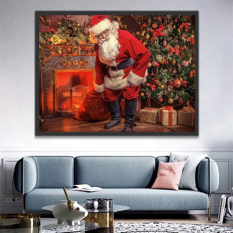 De Kerstman met Cadeautjes Schilderen op Nummers