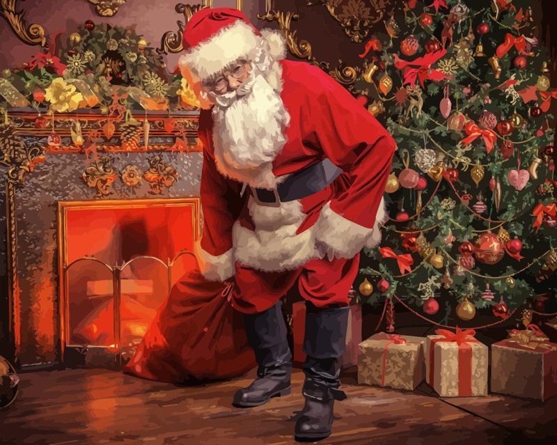 De Kerstman met Cadeautjes Schilderen op Nummers