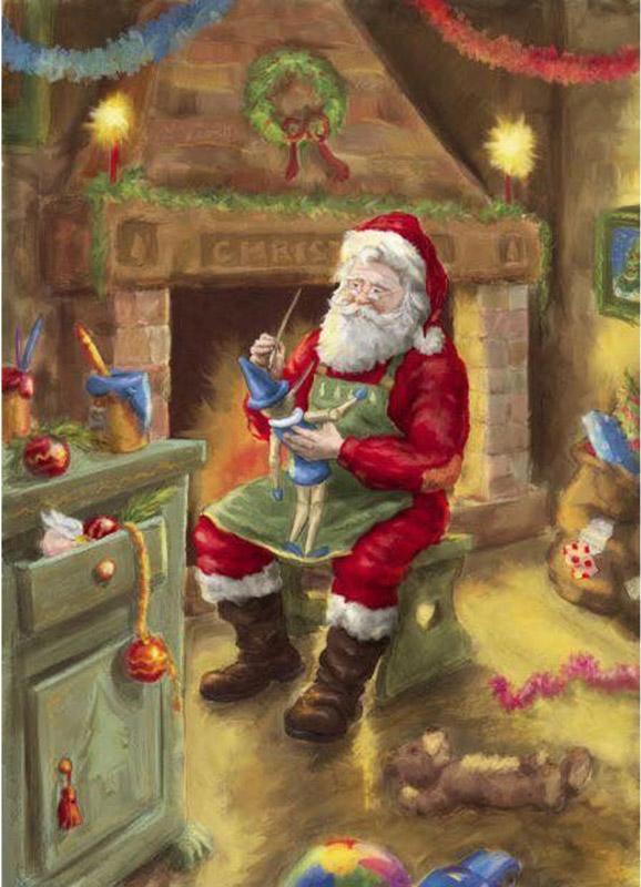 De Knutselende Kerstman Schilderen op Nummers