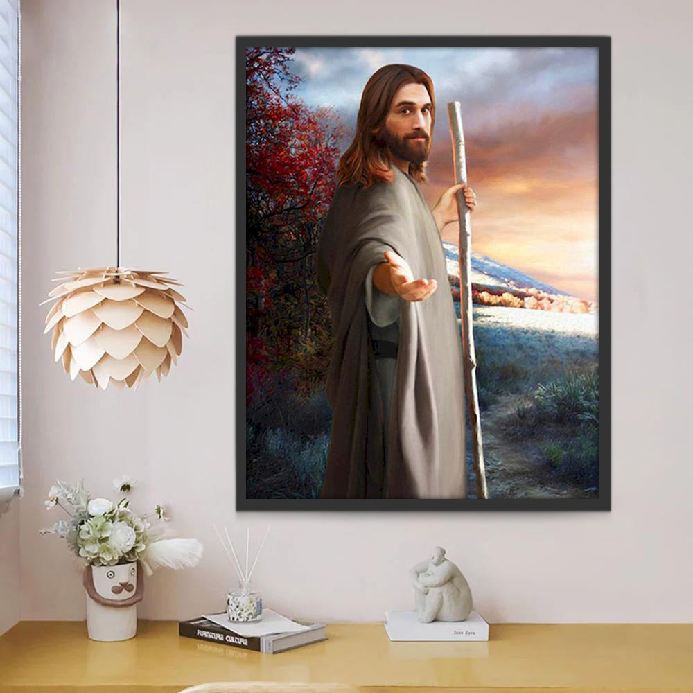 De Man die zijn Hand Uitstrekte om te Staan Christendom Schilderen op Nummers