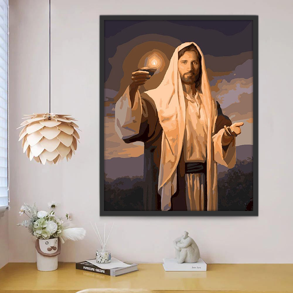 De Man met de Lamp Christendom Schilderen op Nummers