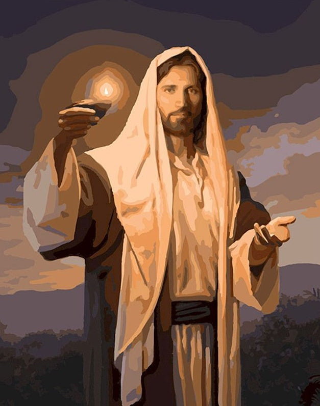 De Man met de Lamp Christendom Schilderen op Nummers