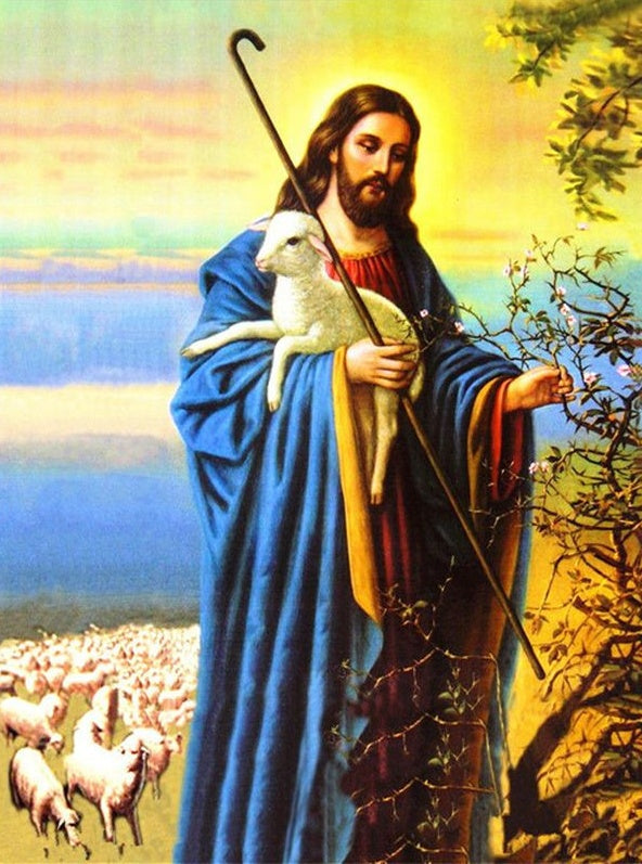 De man met de Schapen Christendom Schilderen op Nummers
