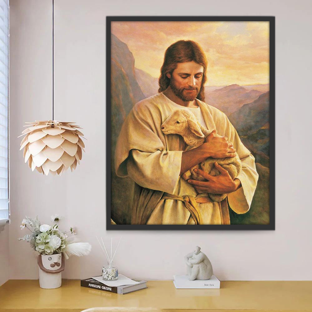 De Man met de Schapen Christendom Schilderen op Nummers