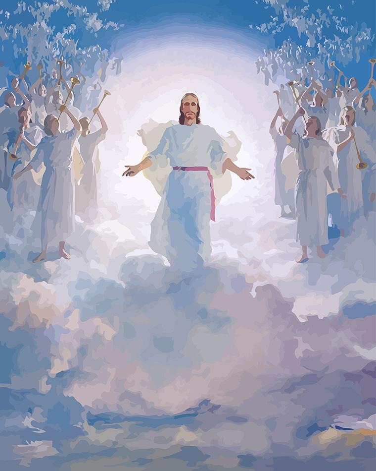 De Menigten in de Wolken Christendom Schilderen op Nummers