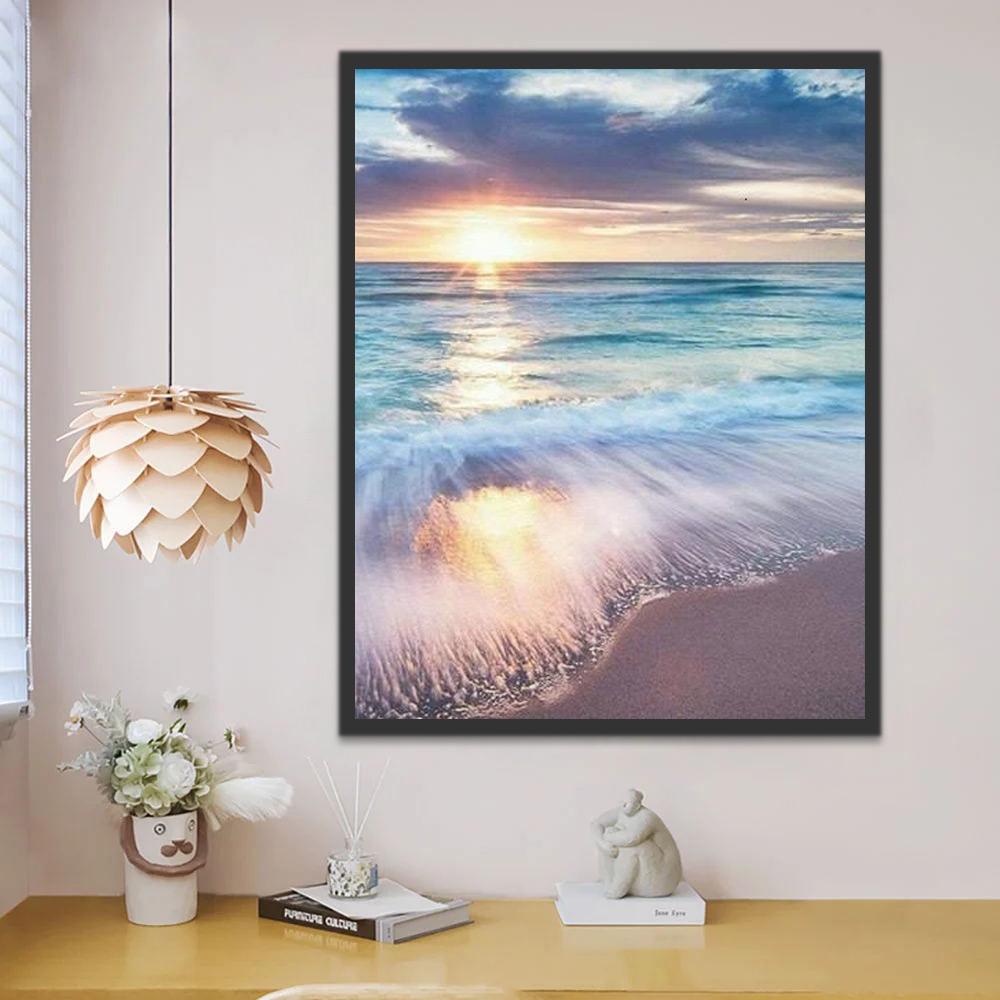 De Oceaan als Waterverfschilderij Schilderen op Nummers