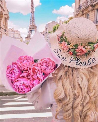 De Parijse Toren en de Vrouw met de Bloemen Schilderen op Nummers