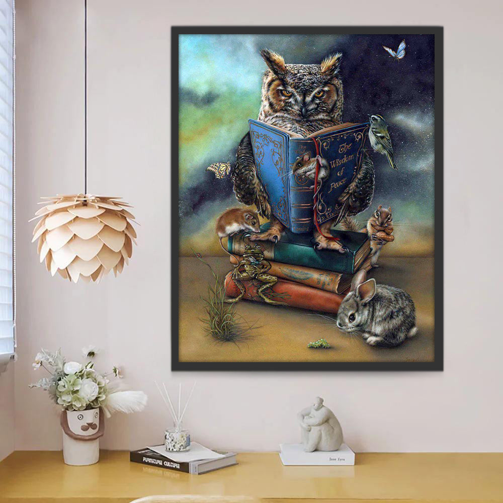 De Uil Die Boeken Leest Schilderen op Nummers