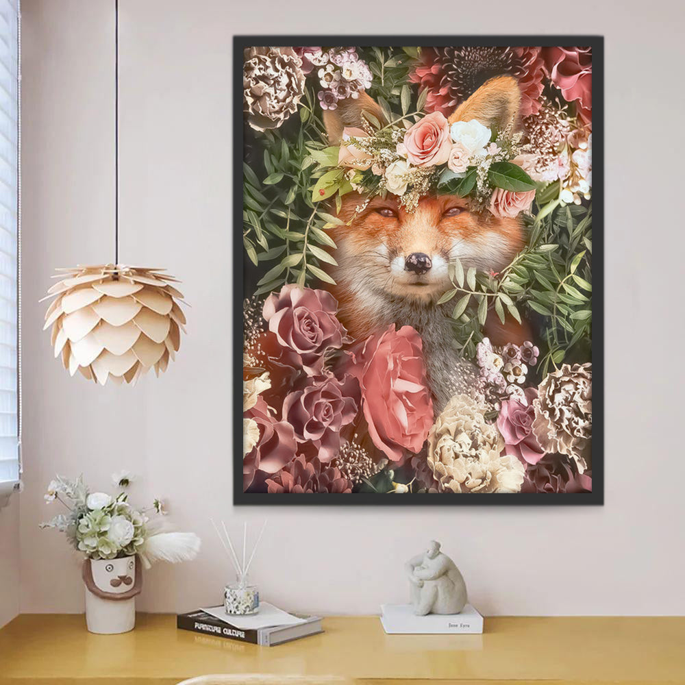 De vos ligt in de bloemen Schilderen op Nummers